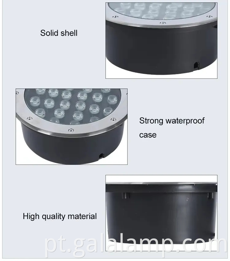 Iluminação LED subterrânea RGB colorida com controle remoto